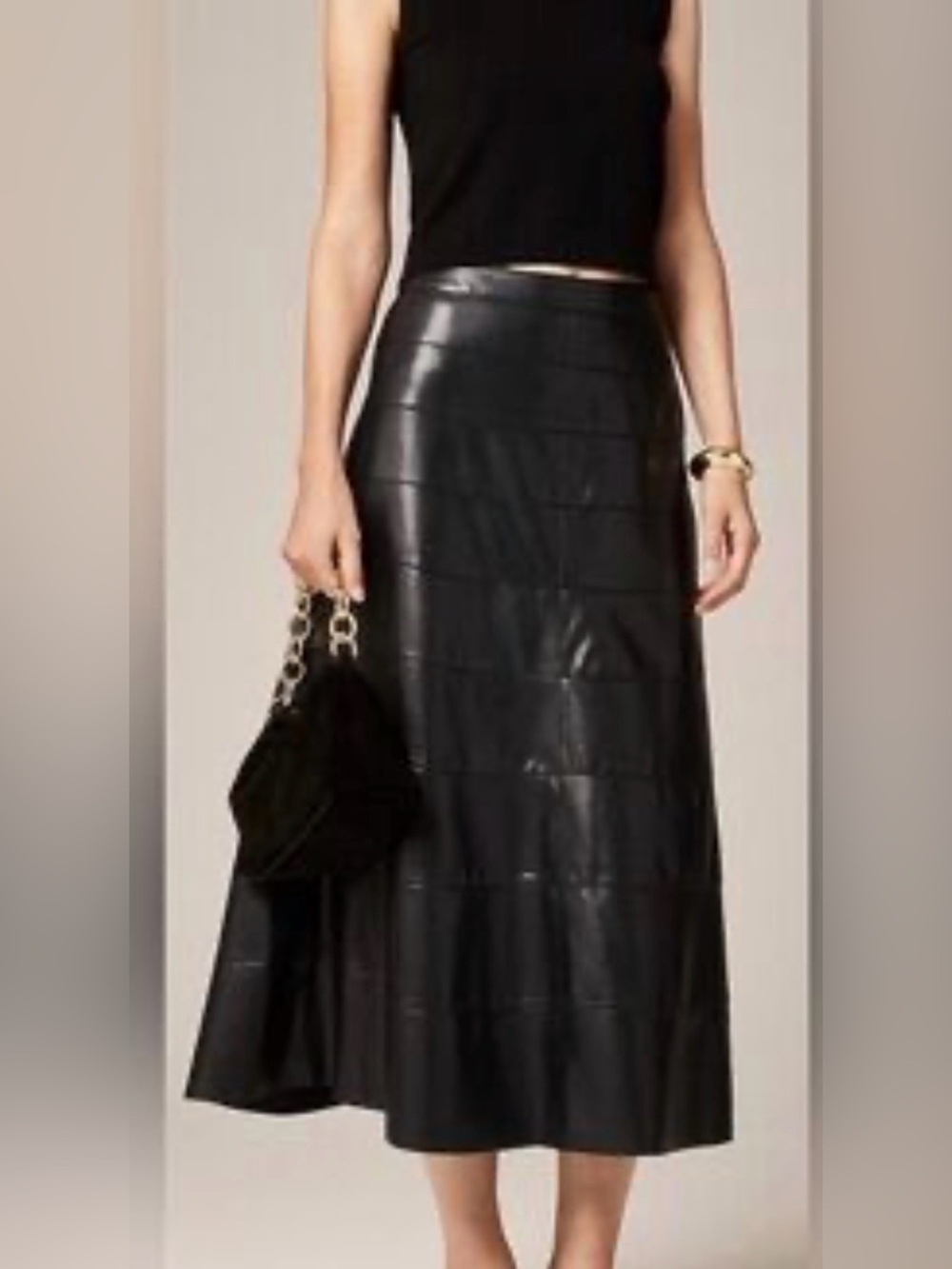 J. Crew Dark Brown Faux Leather A-Line Skirt - W14